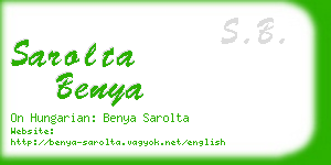 sarolta benya business card